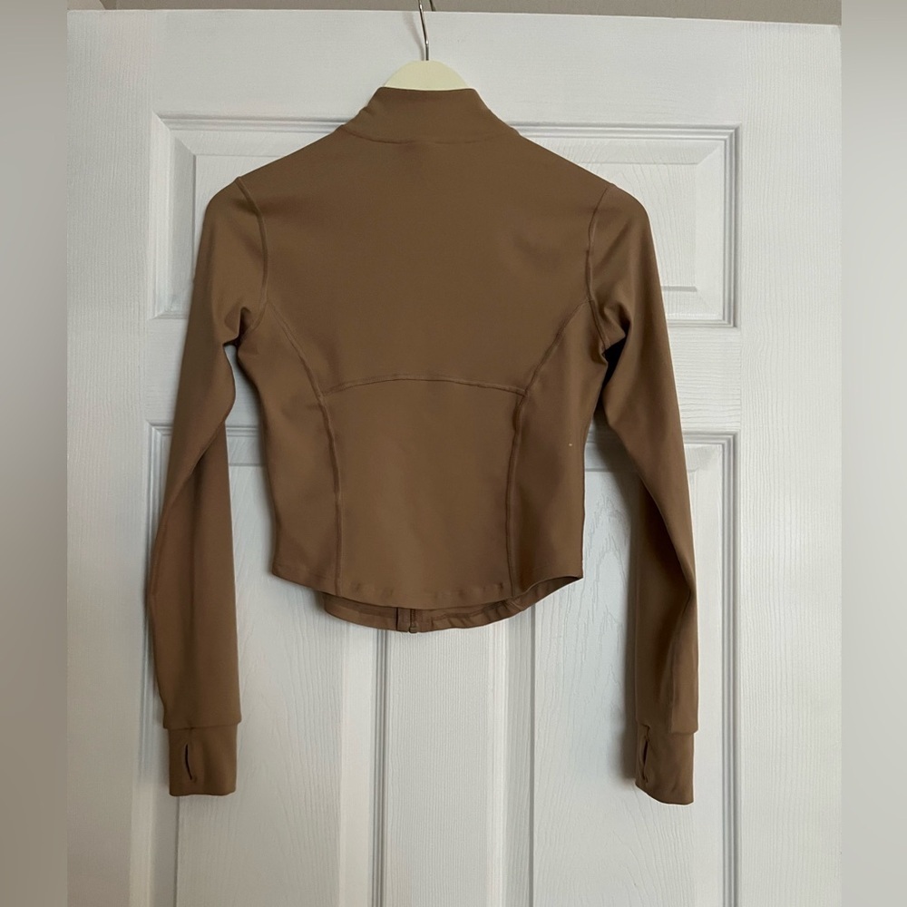Women's Tan workout Jacket - Picture 5 of 5